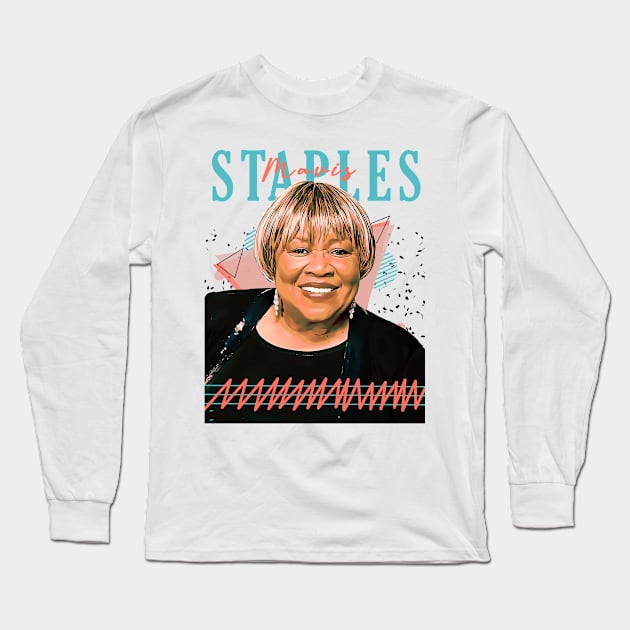 Mavis Staples Fan Art Retro Design // Vintage Long Sleeve T-Shirt by Nandin Putri